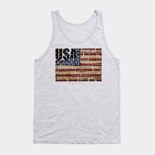 USA and its states in Stars and Stripes Tank Top